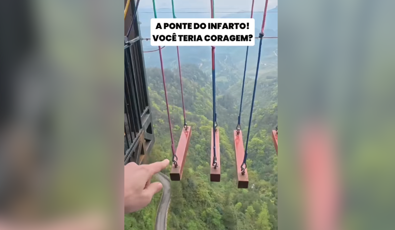 VÍDEO: brasileiro viraliza ao enfrentar ‘ponte do infarto’ na China