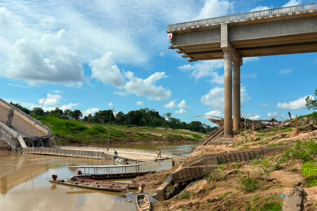 Risco de novo colapso da Ponte em Sena Madureira faz TCE notificar Defesa Civil