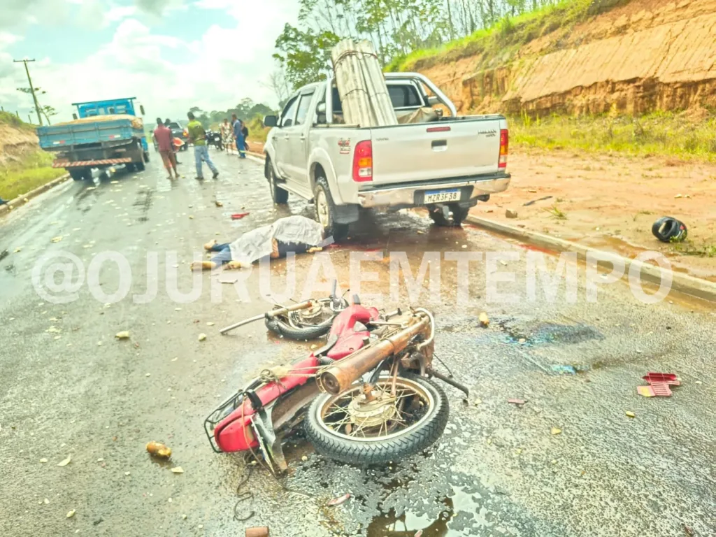 Motociclista morre após colisão com caminhonete em ramal na zona rural de Porto Acre